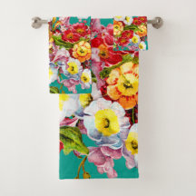 Farbenfrohes Vintage-Primel-Blumen-Frühlingsmuster