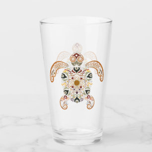 Farbenfrohes vintage Schildkröten-Design Glas