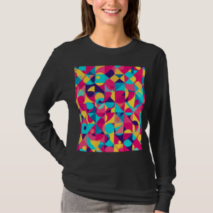 Farbenfrohes Vintage-T-Shirt mit 80er 90er Pattern T-Shirt