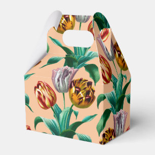 Farbenfrohes Vintage-Wasserfarben-Tulpenblumenmust Geschenkschachtel