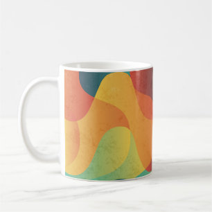 Farbenfrohes vintage Wellen abstraktes Muster Kaffeetasse