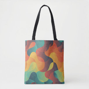 Farbenfrohes vintage Wellen abstraktes Muster Tasche