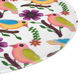Farbenfrohes Vogel-Blumen-Nahtloses Muster | Handg Schneidebrett (Ecke)