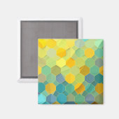 Farbenfrohes Waben-Geometrie-Muster Magnet (Vorderseite/Rückseite)