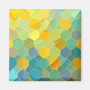 Farbenfrohes Waben-Geometrie-Muster Magnet