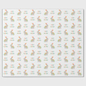 Farbenfrohes Wasserfarben-Hasen-Muster Frohe Oster Geschenkpapier (Flach)
