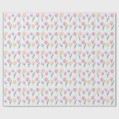 Farbenfrohes Wasserfarben-Tulpen-Blumenmuster Geschenkpapier (Flach)