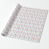 Farbenfrohes Wasserfarben-Tulpen-Blumenmuster Geschenkpapier (Ungerollt)