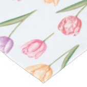 Farbenfrohes Wasserfarben-Tulpen-Blumenmuster Tischdecke (Schrägansicht)