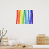 Farbenfrohes Wasserfarben Vertikales Regenbogenmus Poster (Küche)