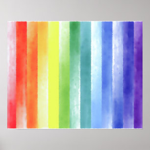 Farbenfrohes Wasserfarben Vertikales Regenbogenmus Poster