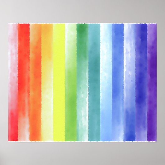 Farbenfrohes Wasserfarben Vertikales Regenbogenmus Poster (Vorne)