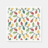 Farbenfrohes Weihnachts-Lichterkette-Muster Serviette (Vorderseite)
