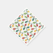 Farbenfrohes Weihnachts-Lichterkette-Muster  Serviette (Ecke)