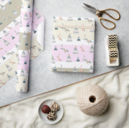 Farbenfrohes Weihnachts-Winter-Wunderland Geschenkpapier