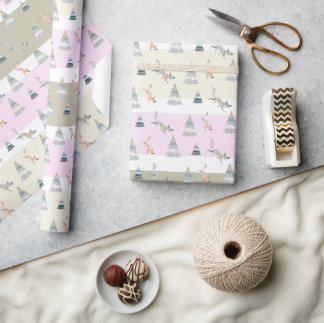 Farbenfrohes Weihnachts-Winter-Wunderland Geschenkpapier