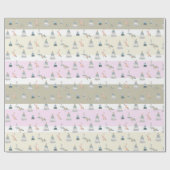 Farbenfrohes Weihnachts-Winter-Wunderland Geschenkpapier (Flach)