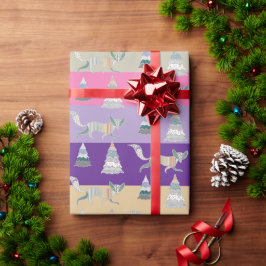 Farbenfrohes Weihnachts-Winter-Wunderland Geschenkpapier