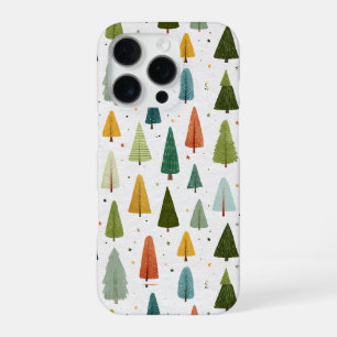 Farbenfrohes Weihnachtsbaum-Muster im skandinavisc iPhone 16 Pro Hülle