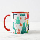 Farbenfrohes Weihnachtsbäume-Muster Tasse (Links)
