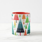 Farbenfrohes Weihnachtsbäume-Muster Tasse (Zentrum)