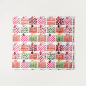 Farbenfrohes Weihnachtsgeschenkmuster Wandteppich (Vorderseite (Horizontal))