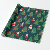 Farbenfrohes Weihnachtsmuster, Geschenkpapier (Ungerollt)