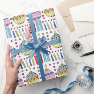 Farbenfrohes Weihnachtsschmuck-Verpackungspapier Geschenkpapier