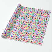 Farbenfrohes Wellenlinienmuster Geschenkpapier (Ungerollt)