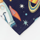 Farbenfrohes Weltraum-Explorationsmuster Fleecedecke (Ecke)