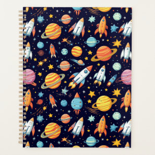 Farbenfrohes Weltraum-Explorationsmuster Planer