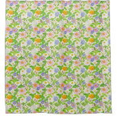 Farbenfrohes Wildblumen-Blumenmuster Duschvorhang (Vorderseite)