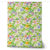 Farbenfrohes Wildblumen-Blumenmuster Tapete (Abrollen)