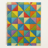 Farbenfrohes Windrad-Quilt-Design Planer (Vorderseite)