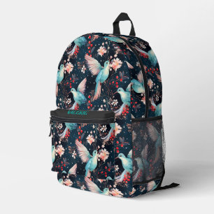 Farbenfrohes Winter-Kolibri-Muster Bedruckter Rucksack