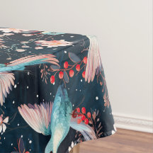 Farbenfrohes Winter-Kolibri- und Blumenmuster
