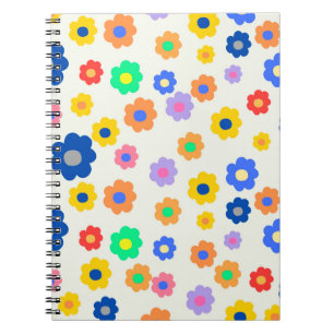 Farbenfrohes Y2K kleines Blumen-Indie-Muster Notizblock