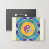 Farbenfrohes Yin-Yang-Muster Button (Vorderseite/Rückseite)