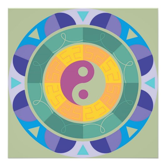 Farbenfrohes Yin-Yang-Muster Fotodruck (Vorne)