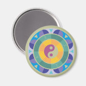 Farbenfrohes Yin-Yang-Muster Magnet (Vorderseite/Rückseite)