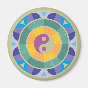 Farbenfrohes Yin-Yang-Muster Magnet