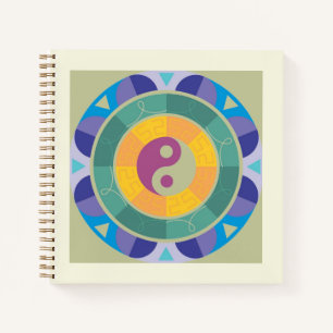 Farbenfrohes Yin-Yang-Muster Notizblock