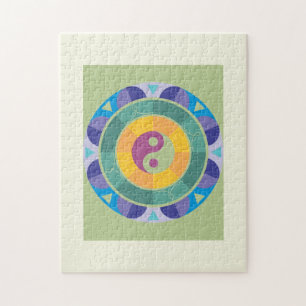 Farbenfrohes Yin-Yang-Muster Puzzle