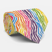 Farbenfrohes Zebra Wildtier-Muster Krawatte (Gerollt)