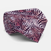Farbenfrohes Zebra Wildtier-Muster Krawatte (Gerollt)