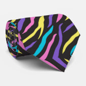 Farbenfrohes Zebra Wildtier-Muster Krawatte (Gerollt)