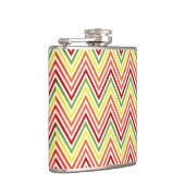Farbenfrohes Zickzack-Chevron-Muster Flachmann (Rechts)