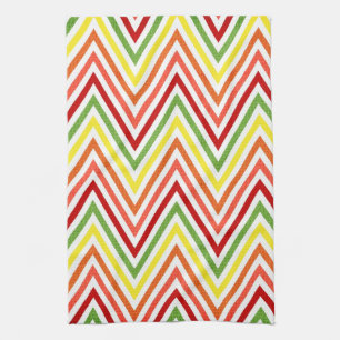Farbenfrohes Zickzack-Chevron-Muster Handtuch