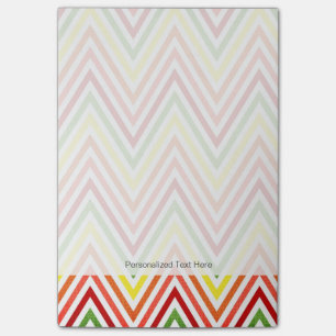 Farbenfrohes Zickzack-Chevron-Muster Post-it Klebezettel