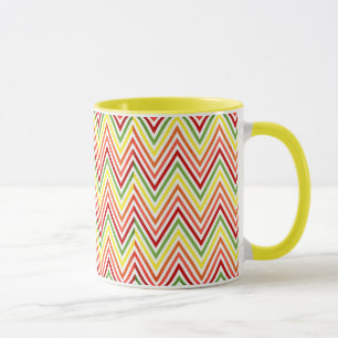 Farbenfrohes Zickzack-Chevron-Muster Tasse